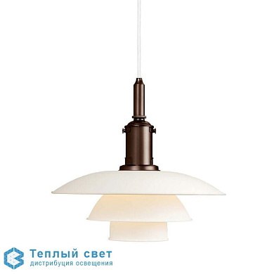 подвесной светильник с многослойным белым плафоном на металлическом основании