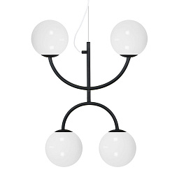 285011 Globen Lighting Butler подвесная люстра с пятью плафонами в форме шара на чёрной основе