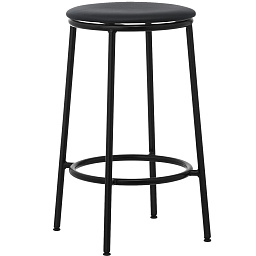 506088 Normann Copenhagen Circa барный стул с кожаным сиденьем черного цвета