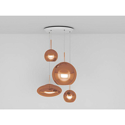 CLPS04-PEUM4 Tom Dixon Copper подвесной светильник с медными отражателями разного диаметра на круглой подвесной платформе