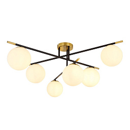 A2224PL-6BK Arte Lamp ALCOR потолочная люстра с шестью шаровыми плафонами на перекрещенных штангах
