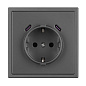 061816 Arlight Механизм розетки с USB зарядкой SCT-NOBE-MUCC-SFPL-GR (230 В, 16A) — фото 1