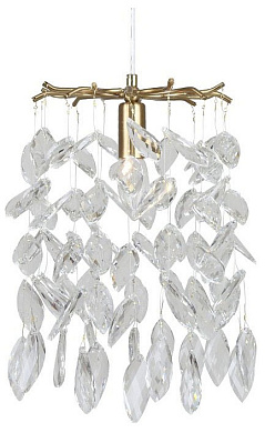 подвесная люстра с декоративными листьями на бронзовом основании