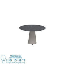 СТОЛ CONIX КРУГЛЫЙ Ø 120CM НОЖКИ БЕТОН ЦЕМЕНТ СЕРЫЙ - СТОЛЕШНИЦА CERAMIC NERO MARQUINA Royal Botania