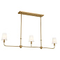 Pallas 48.25" 3 Light Linear Chandelier Brushed Natural Brass люстра 52519BNB Kichler — фото 7