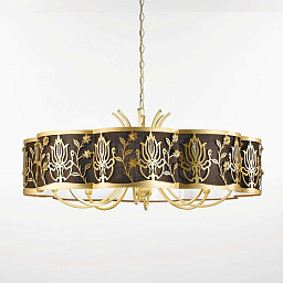 540/8 Matt gold+Brown cotton IDL Margot люстра с восемью плафонами золотисто-коричневого цвета