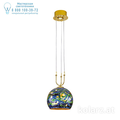 Kolarz LUNA 0392.31+1L.3.Aq.BG подвесной светильник золото 24 карата ø40cm высота 200cm мин. высота 60cm 1+1 лампа e27+gu10