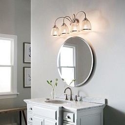 Voclain 32" 4 Light Vanity Light with Mesh Shade Brushed Nickel настенный светильник 55044NI Kichler