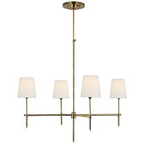 Bryant Large Chandelier полированная старая латунь с льняными абажурами