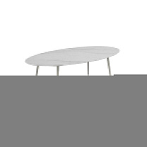 НИЗКИЙ ОБЕДЕННЫЙ СТОЛ STYLETTO 320X140CM, АЛЮМИНИЕВЫЕ НОЖКИ, ГРИБНАЯ КЕРАМИЧЕСКАЯ СТОЛЕШНИЦА BIANCO STATUARIO Royal Botania