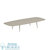 ВЫСОКИЙ СТОЛ STYLETTO ДЛЯ ГОСТИНОЙ 300X120CM АЛЮМИНИЕВЫЕ НОЖКИ С ГРИБОВОЙ КЕРАМИЧЕСКОЙ ВЕРХНЕЙ ЧАСТЬЮ ЖЕМЧУЖНО-СЕРЫЙ Royal Botania