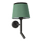 20303-94 SAVOY BLACK WALL LAMP WITH READER GREEN LAMPSHADE настенный светильник Faro barcelona