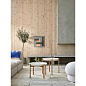 2902-0100 Table Set Design House Stockholm Высокий круглый столик с белой столешницей и деревянными ножками — фото 2