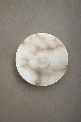 настенный светильник круглой формы из мраморного материала диаметром 22 см