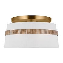 Cordtlandt Small Semi-Flush Mount ротанг с белым льняным абажуром
