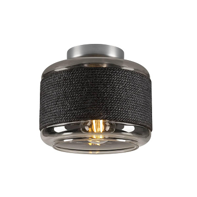 подвесной светильник с темным стеклянным абажуром черного цвета