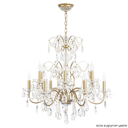 ODELIS SP12 GOLD Crystal Lux ODELIS многоламповая люстра с ярусным расположением рожков и прозрачными подвесами цвета золота