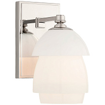Whitman Small Sconce полированный никель с белым стеклянным абажуром