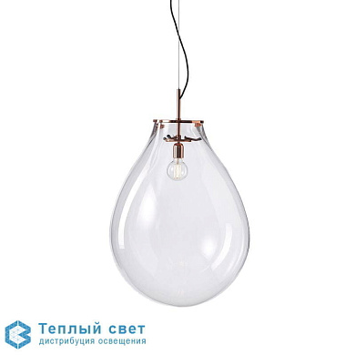 подвесной светильник с каплевидным стеклянным плафоном большого размера