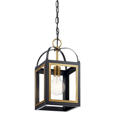 Vath 8" 1 Light Pendant Black & Natural Brass подвесной светильник 52030BKNBR Kichler