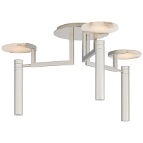 Melange Large Floating Disc Semi-Flush Chandelier полированный никель с алебастром