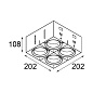 Mini multiple trimless for 4x LED GE встраиваемый в потолок светильник Modular