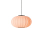 KWO57 CO LED Knit-Wit Made By Hand Подвесной светильник с овальным текстильным абажуром кораллового цвета с LED — фото 1