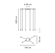 Wireflow Free-Form,Pendant Black 2700K,DALI 1-10V PUSH