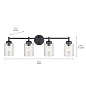 Winslow 4 Light Vanity Light Black настенный светильник 45887BK Kichler — фото 3