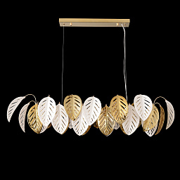 RAMONA SP10 Crystal Lux RAMONA подвесная люстра линейной формы с множеством металлических декоративных листьев