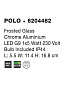 6204482 POLO Novaluce светильник для ванной комнаты LED G9 1x5W Bulb Included IP44