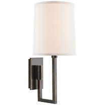 Aspect Library Sconce бронза с льняным абажуром цвета айвори
