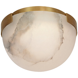 EU-KW4011 Visual Comfort Melange потолочный накладной светильник с полусферическим каменным плафоном и металлическим верхним сегментом