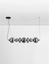 Triac Dimmable Gradient Smokey Gray Glass Matt Black Metal LED 40 Watt 220-240 Volt 2800 Lm 3000K IP20 L:117 W: 19.5 H:125cm