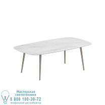 STYLETTO СТАНДАРТНЫЙ ОБЕДЕННЫЙ СТОЛ 220x120CM, АЛЮМИНИЕВЫЕ НОЖКИ, ПЕСОЧНАЯ КЕРАМИЧЕСКАЯ СТОЛЕШНИЦА BIANCO STATUARIO Royal Botania