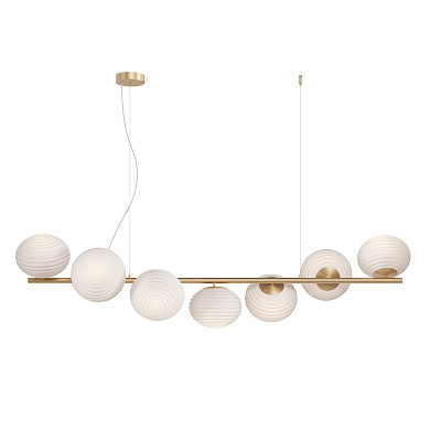 подвесная люстра с семью плафонами цвета золото