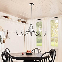 Freesia 8 Light Chandelier Anvil Iron with White Accents люстра 52456AVI Kichler