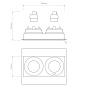1248022 Trimless Square Twin Adjustable Astro lighting регулируемый встраиваемый светильник матовый белый — фото 2