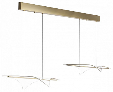 подвесной светильник с тремя элементами золотой