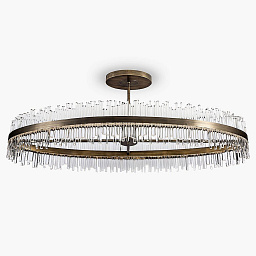 CL122-OVAL-200 Bella Figura Bond Street двухъярусная овальная люстра с прозрачными подвесными элементами