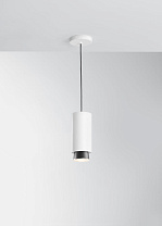 подвесной светильник белого цвета с цилиндрическим плафоном