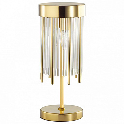 4788/2T Odeon Light York настольная лампа с подвесными стеклянными элементами на золотом основании
