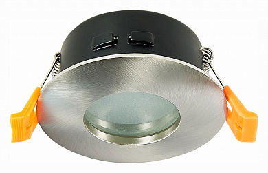 точечный потолочный светильник с металлическим отражателем никелевого цвета