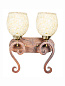 Wood Carved Mop Glass Double Wall Lamp бра FOS Lighting Dollar-ChipMop-WL2