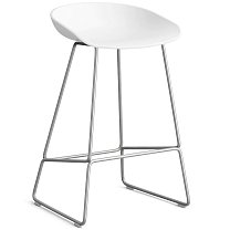 About A Stool AAS 38 Low, сиденье H65 см, основание нержавеющая сталь / сиденье полипропилен, белое