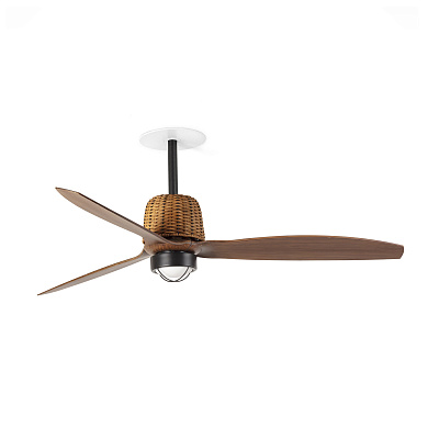 Faro Barcelona WEAVER RECESSED M вентилятор встраиваемый чёрный/орех Ø1280 3 лопасти
