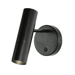 2107-1W Favourite Tube чёрное светодиодное бра с поворотным цилиндром и выключателем