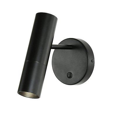 Бра Favourite Tube 2107-1W — чёрное светодиодное бра с поворотным цилиндром и выключателем