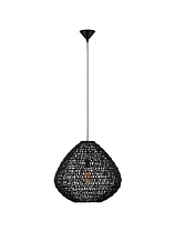 Black Paper Rope Black Fabric Wire & Base LED E27 1x12 Watt 100-240 Volt Bulb Excluded IP20 D:50 H:200cm