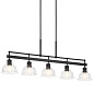 Eastmont 5 Light Linear Chandelier Black  and Walnut Wood люстра 52404BK Kichler — фото 7
